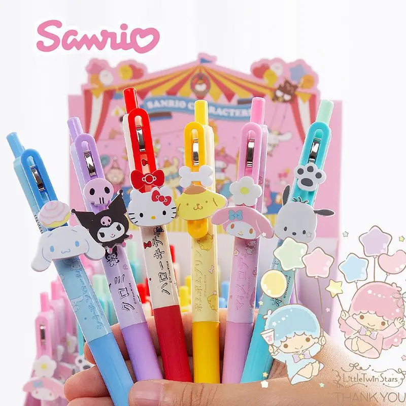 

36 pcs/lot Sanrio Creative Animal Press Gel Pen Cute 0.5mm Black Ink Neutral Pens Promotional Gift Office School Supplies