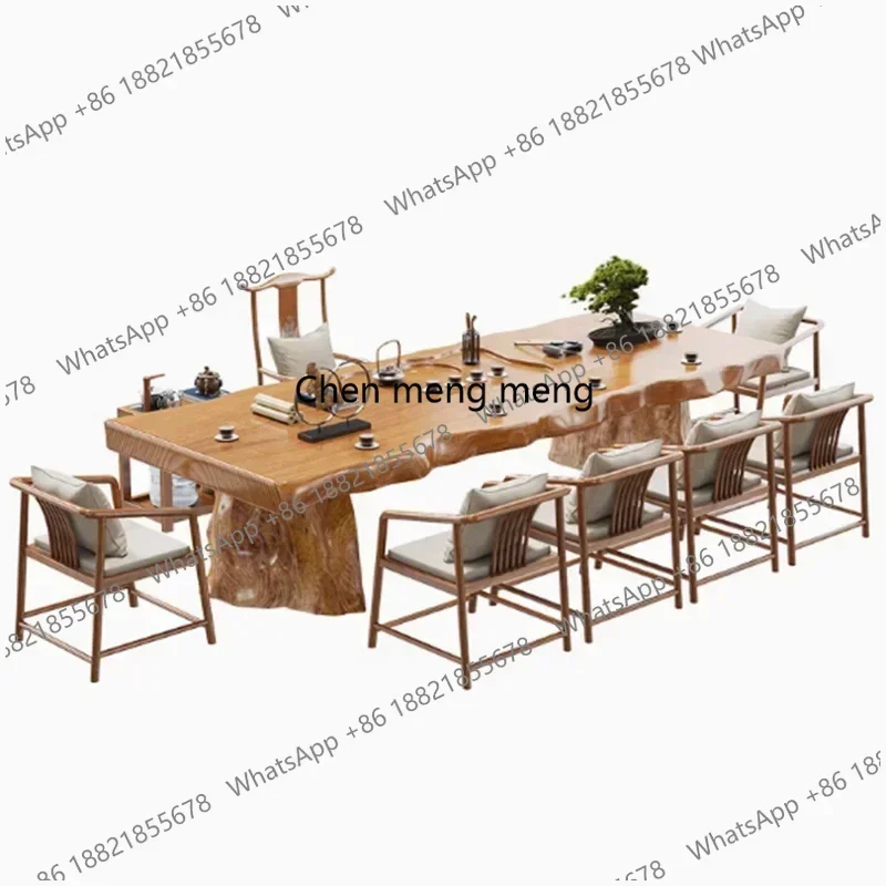 D80 Vintage Wood Coffee Tables Living Room Modern Luxury Boss Reception Coffee Tables Conference Villa Furniture Mesa De Centro