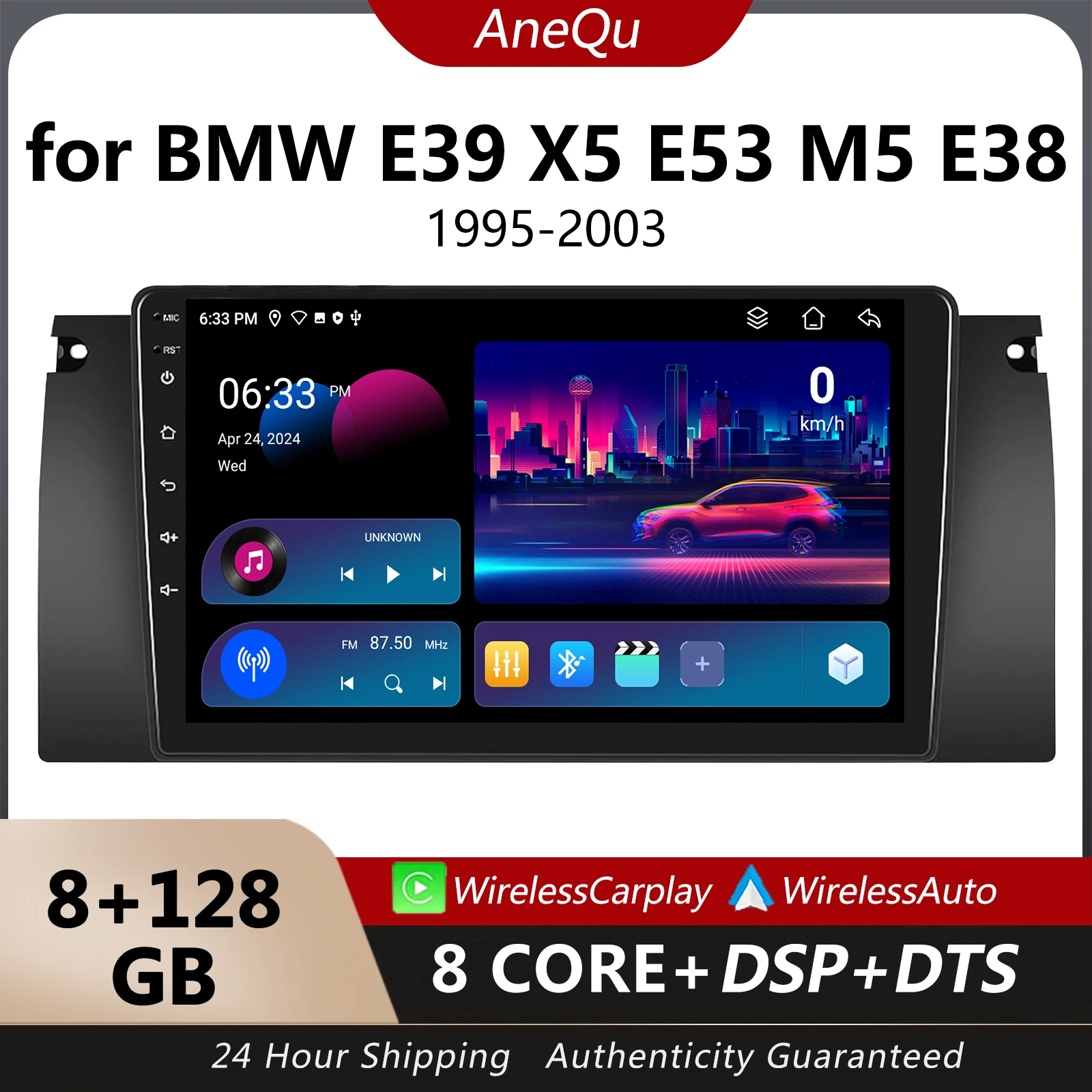 

AneQu Android Car Radio for BMW 5 E39 E53 X5 M5 E38 1995 - 2003 Wireless CarPlay 4G Car Multimedia GPS Auto Radio