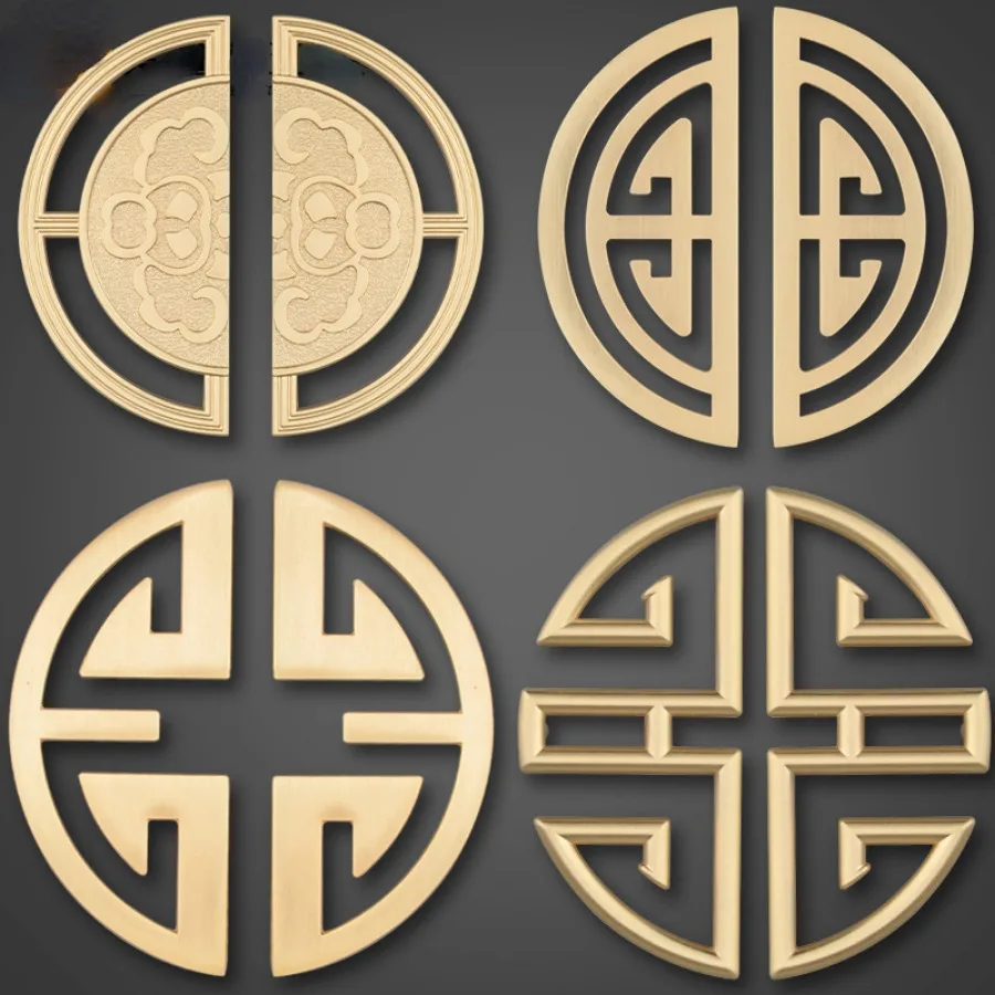32-64mm Hole Distance Handles for Wardrobe and Drawer New Chinese Style Golden Furniture Handle Bedroom Cabinets Pulls