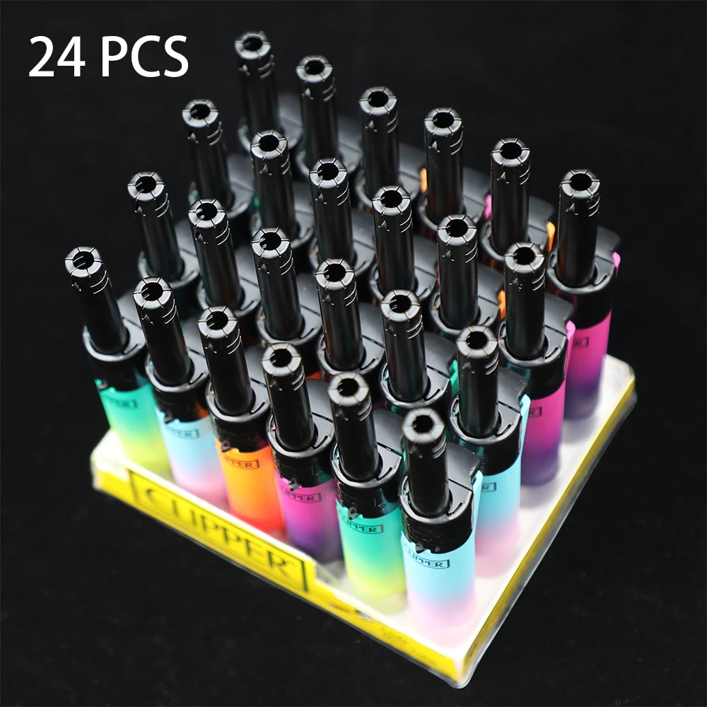 (excluding butane gas) 24pcs CLIPPER portable windproof lighter, refillable gas lighter, suitable for lighting, candles