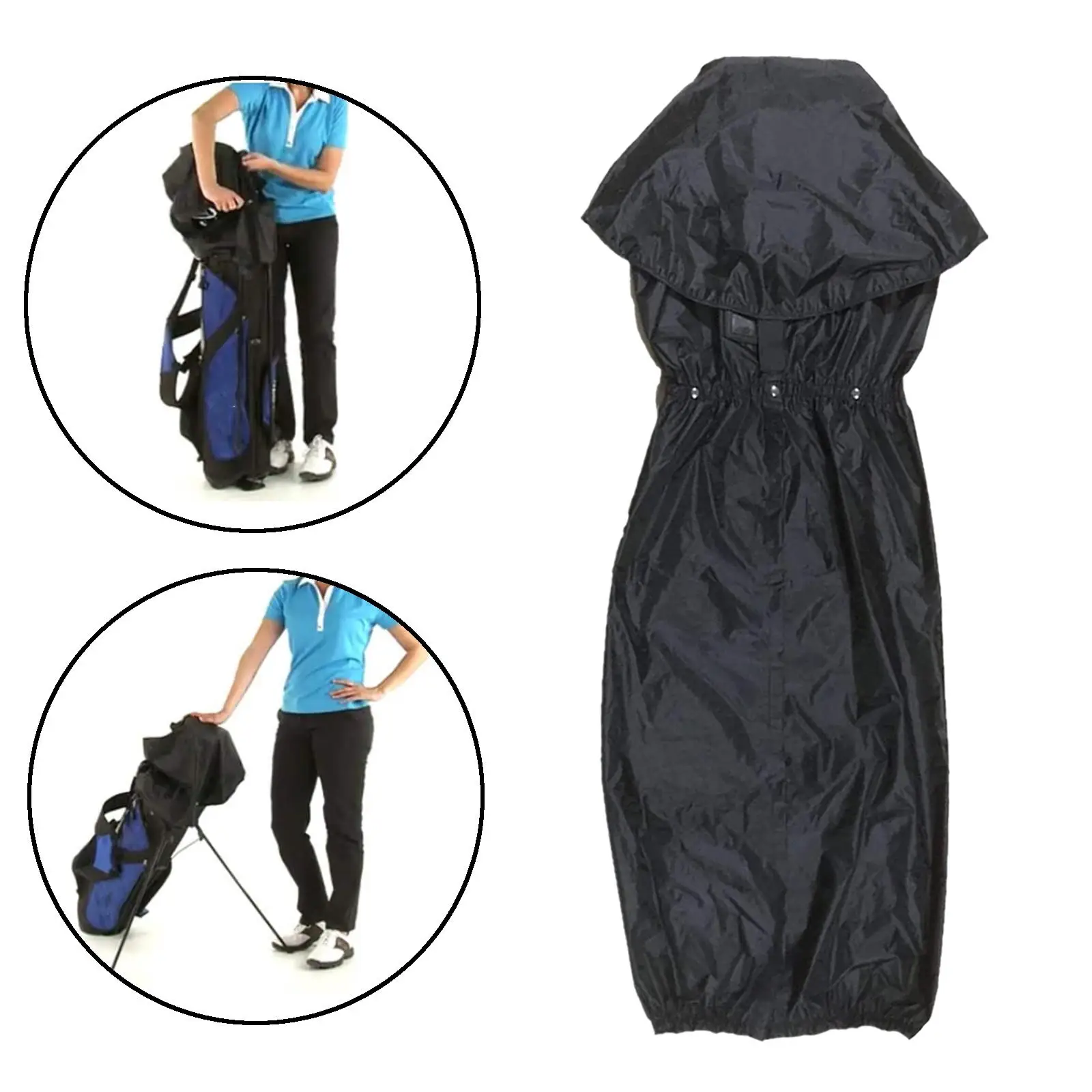 Portable Golf Bag Travel Covers Rain Cover Zipper Hood Sided Heavy Duty Lightweight for Golfers