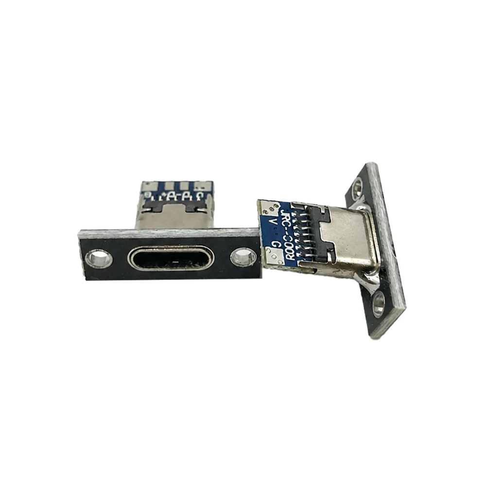 USB C Jack Data Charging Port Connector USB 3.1 Socket With Screw Plate For Small Charger Plug Socket Charging Port Accessories