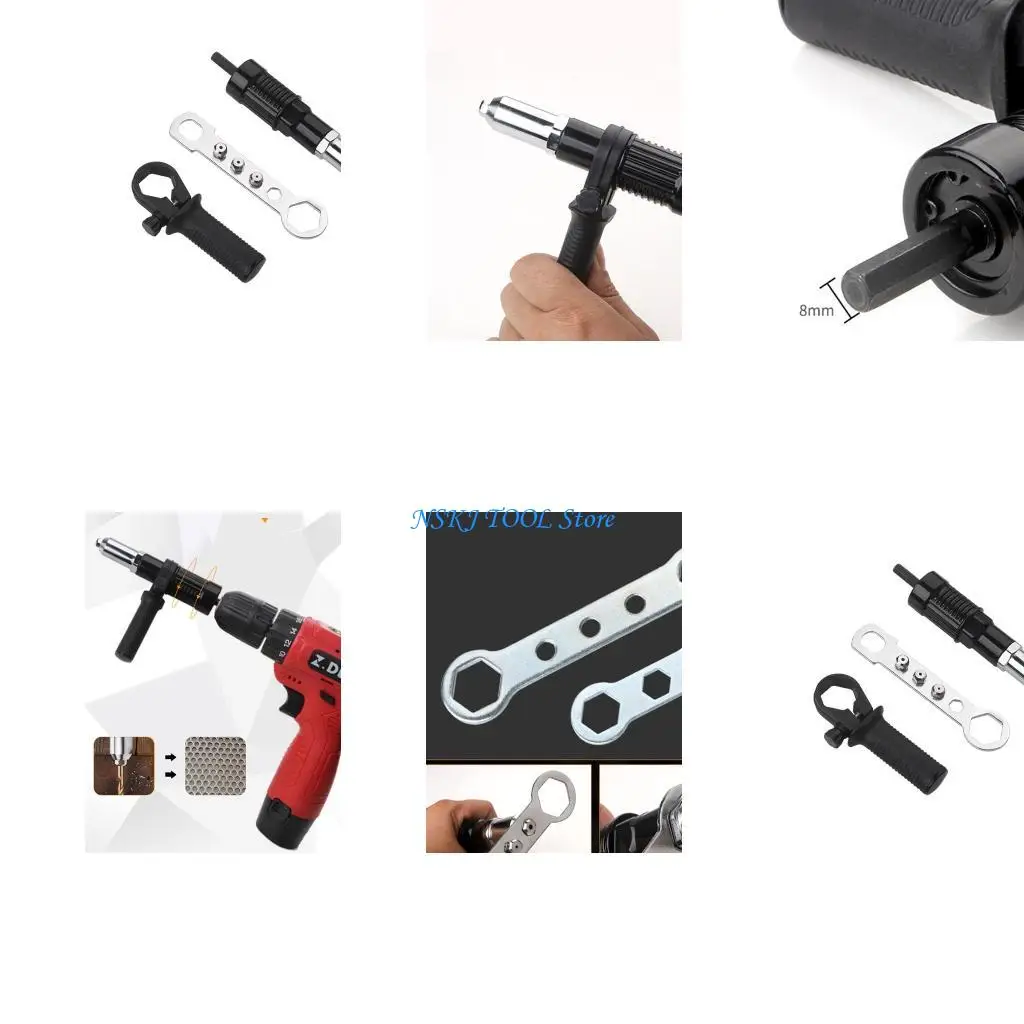 Adaptador pistolas remachadoras eléctricas L8RC, pistolas para remaches y tuercas, boquilla broca, remachado inalámbrico