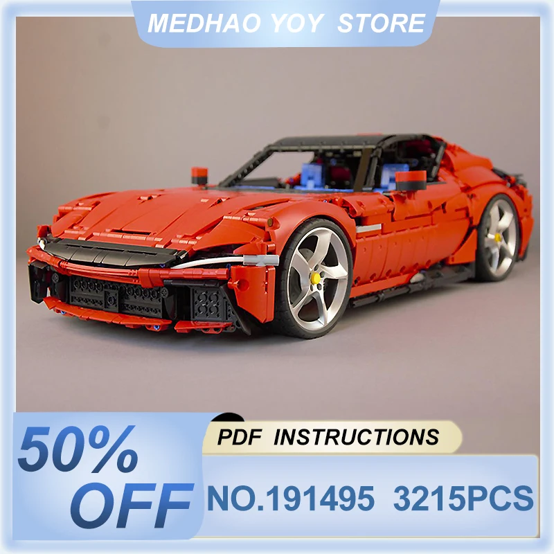 

New MOC-191495 Technical Supercar 1:8 Racing Vehicle Hypercar Racing Car Model Building Blocks Assembly DIY Toys Birthdays Gifts