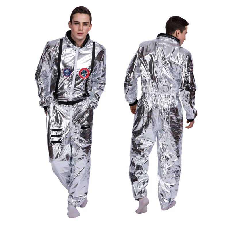 Silver Astronaut Costume Adult for Women Men Cosplay Costumes Spaceman Jumpsuit Space Suit Outfit Halloween image 4
