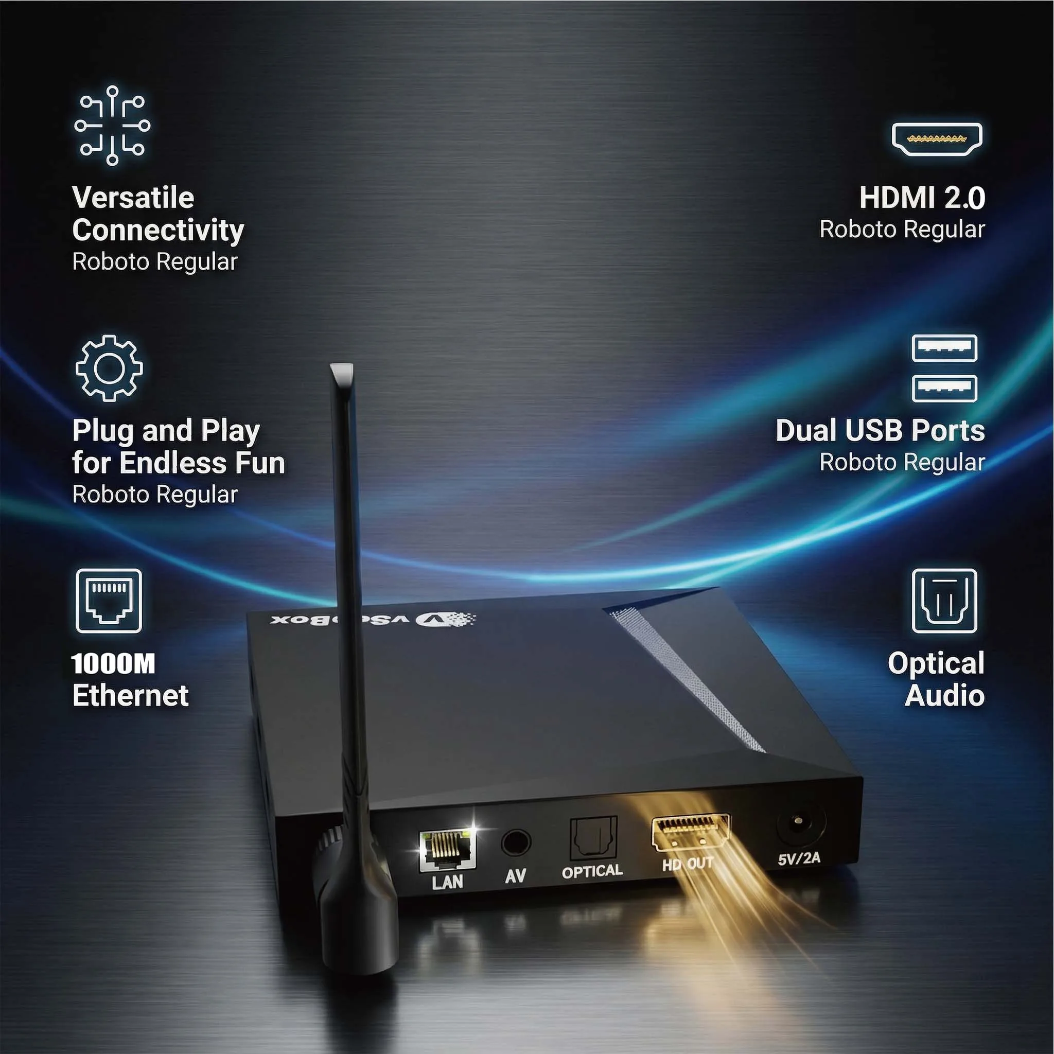 VSeeBox V6 Pro 2026 Mais Recente, 4GB de RAM + 32GB de Armazenamento, Controle Parental