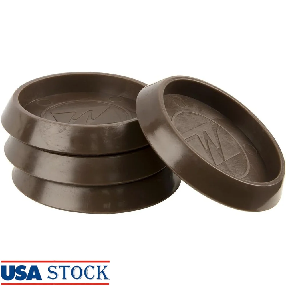 

Round Furniture Caster Cups 1-1/4 Inch Protectors Carpet and Hard Floors 4 Pack Durable Slides Easy Movement