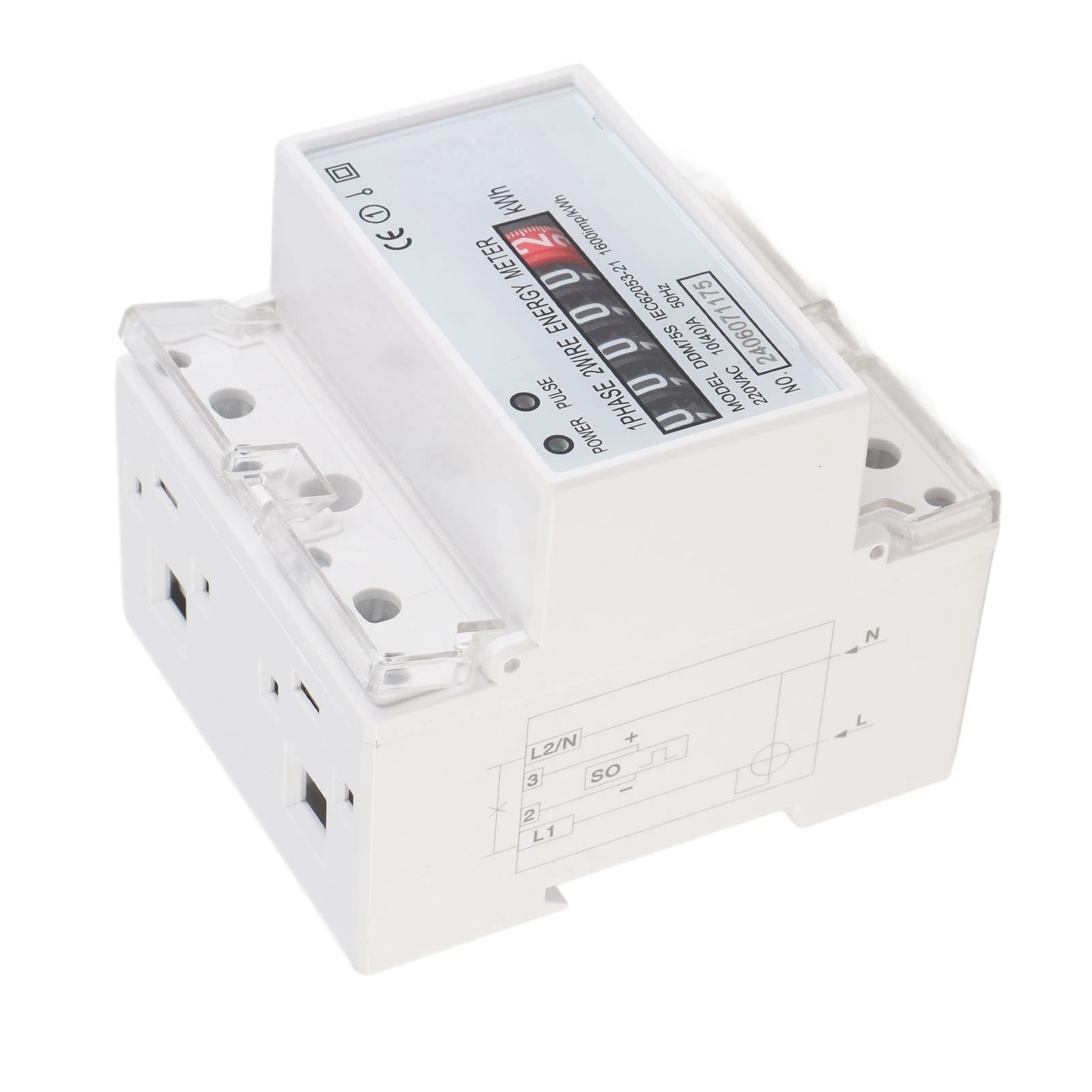 الإلكترونية كيلوواط ساعة متر DDM75S 10 ‐ 40A مرحلة واحدة 4P LED Din السكك الحديدية استهلاك الطاقة الكهرباء Wattmeter مقياس الطاقة