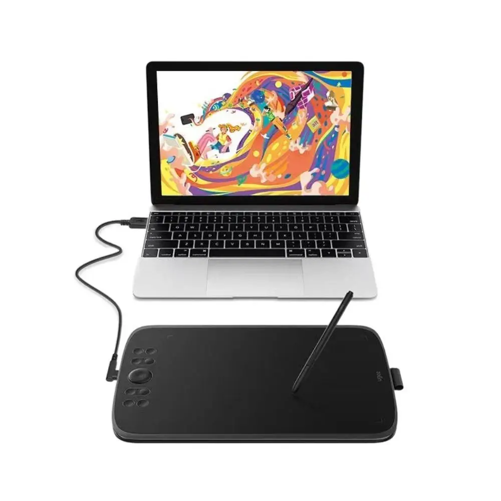 10inch Drawing Tablet Battery Free 8 Hot Keys Drawing Pad Wide Compatible 16K Levels Pressure Sensitivity Digital Notebook