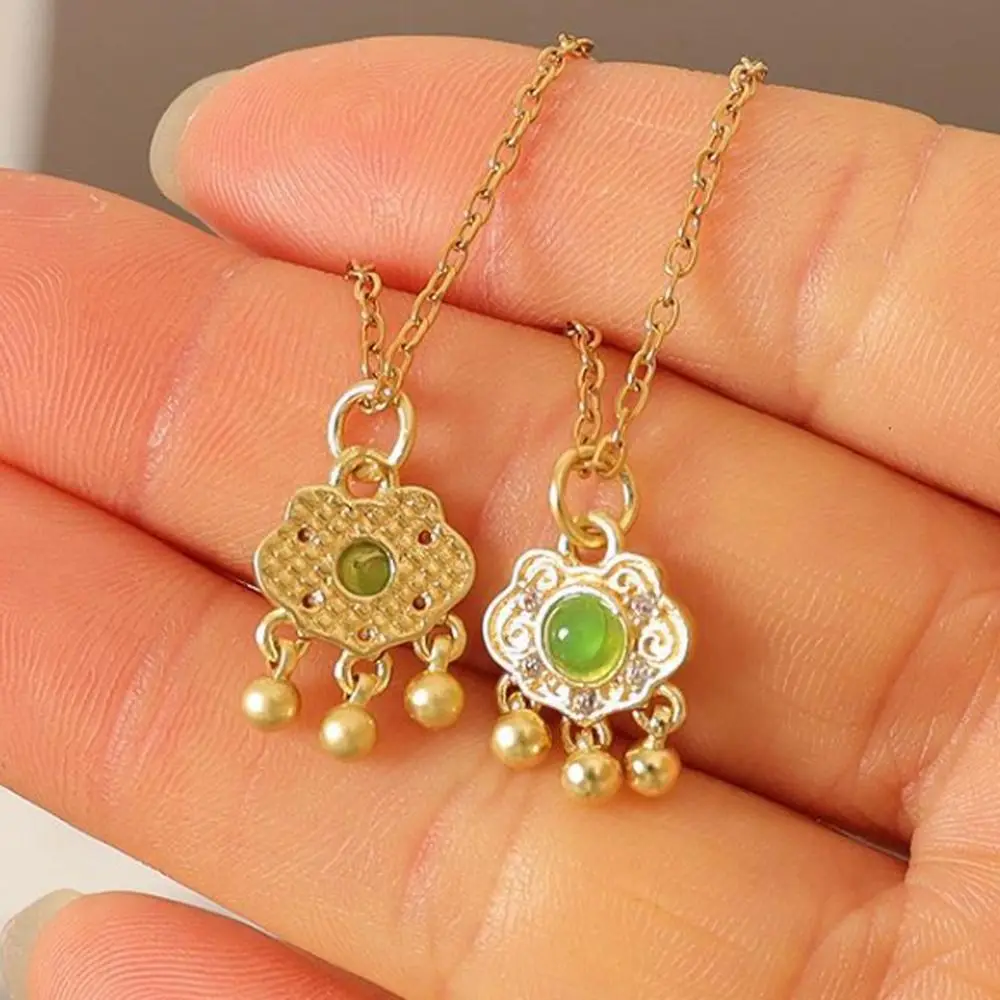 1/6 Miniatuur Simulatie Ketting Aankleden Zegen Mini BJD Jade Gesp Ketting DIY Chinese Schoonheid Mini Jade Kalebas Ketting