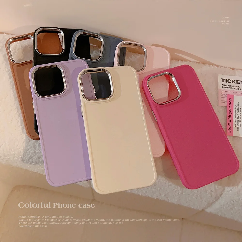 Solid Color Soft Silicone Phone Case For iPhone 11 12 13 14 15 Pro Max XS X XR 7 8 Plus SE 2020 Camera Lens Protection Cove