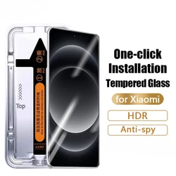 One-click Installation Anti Spy Glass For Xiaomi 15 14 13 12X 12S Ultra Civi 4 3 Redmi Note 14 Pro Plus Curved Screen Protector