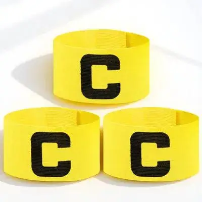 3 Pcs Junior Captain Armband Football Black Armbands Girl Captains Soccer Yellow Wristband