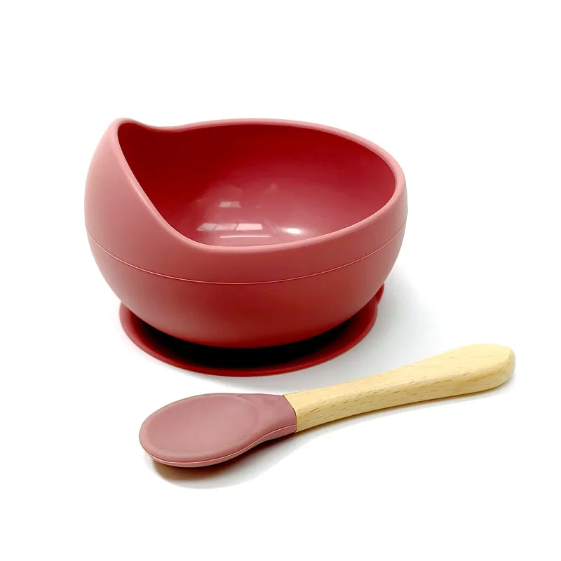 High Quality Spill-proof Silicone Feeding Bowl Baby Tableware Children's Dinner Spoon Food Grade Silicone Baby Silicone Tablewar image 5