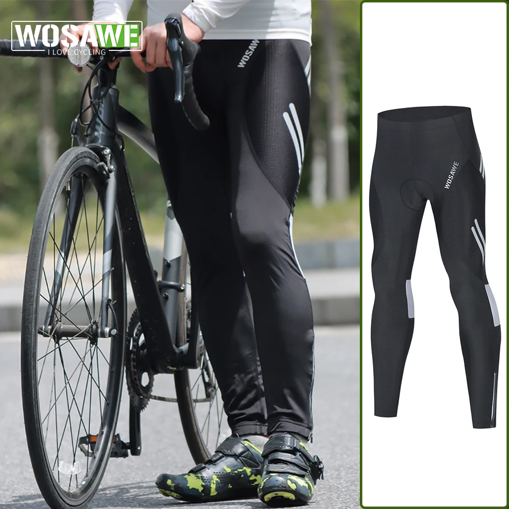 

WOSAWE Cycling Pants Men Downhill Bicycle Long Pants MTB Road Bike Trousers Outdoor Sports Gel Cushion Mountain Bike Sweatpants