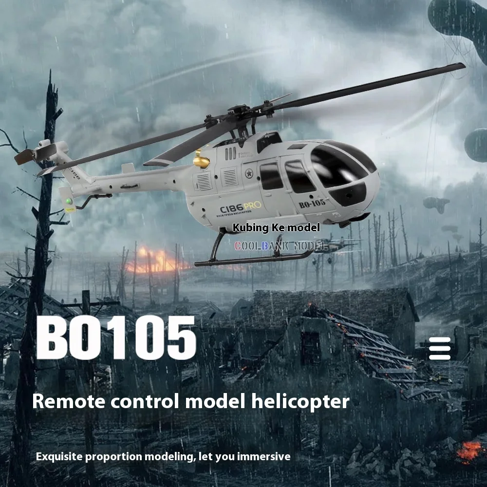 C186 BO-105 Vierweg Single Paddle Rolroer Gratis Afstandsbediening Helikopter 6-assige Gyroscoop Gewapende Vliegtuigen Simulatie Model Speelgoed