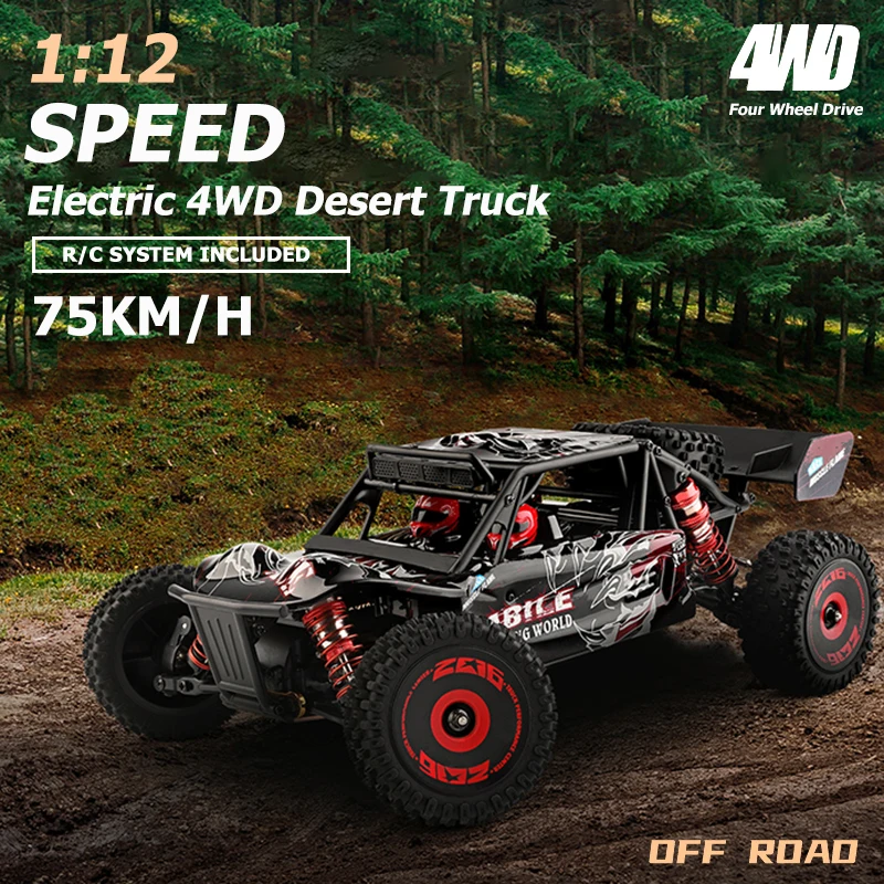 

WLtoys 124016 RC Car V2 75 KM/H 2.4G Brushless 4WD Electric High Speed Off-Road Remote Control Drift Toys for Children Racing