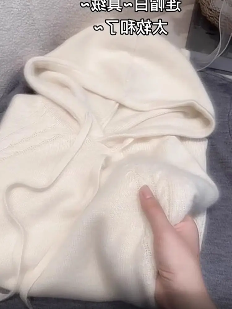 

Мягкая уютная цветная вязаная шапка, толстовка Long Sve, модные высококачественные мокасины, белый женский свитер премиум-класса Camere