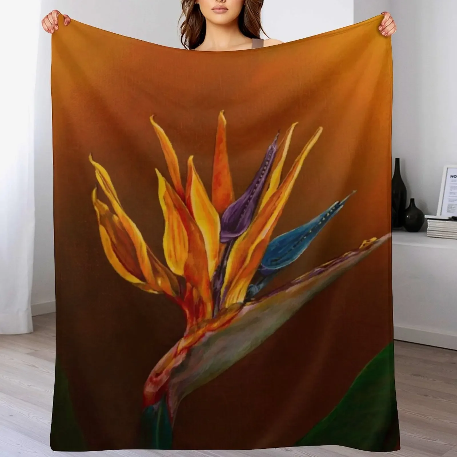 

Bird of Paradise flower Throw Blanket Soft Home Decor Blanket for Couch Bedroom