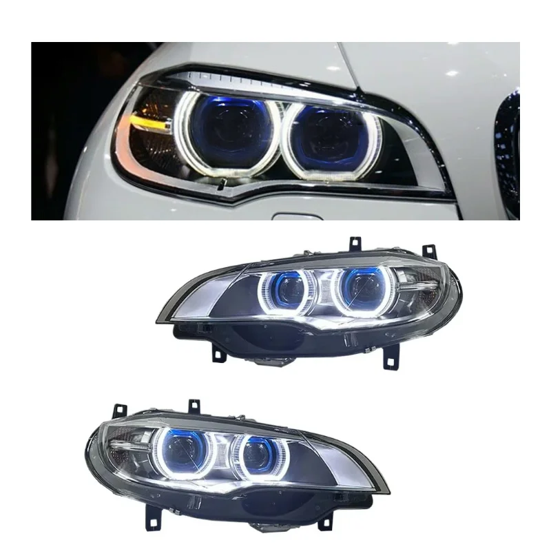 

CL Hot sale X6 E71 Upgrade Headlight for X6 2007-2014 Head Lamp Full LED Projector Angel Eye DRL Signal Duel Beams Lens Car Fro