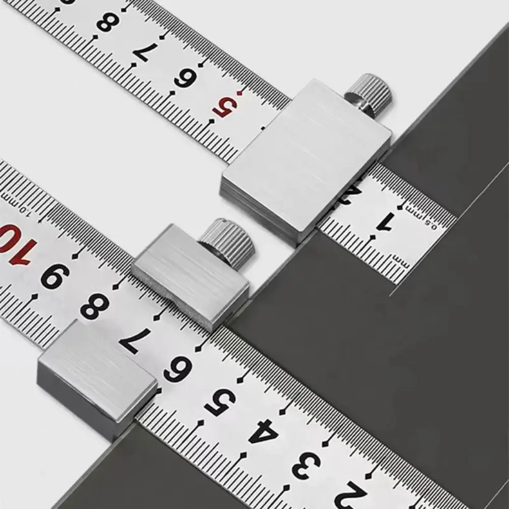 Metal Carpenter Woodworking Steel Ruler Corrosion Resistant Clear Scale Straight Ruler Gauge Precise Ruler Block Heavy Duty