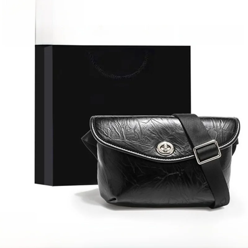 ファッショナブルなプリンセススタイルの女性用クロスボディレザーチェストバッグ、多用途のソフトバケット型バッグ、ロックとシングルストラップ付き