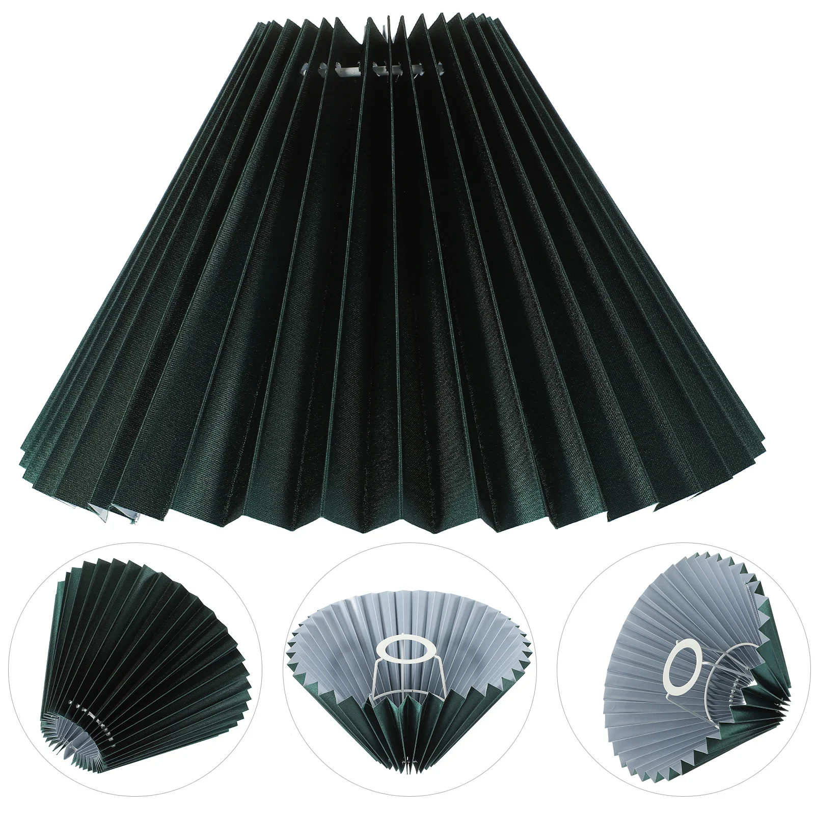 رمادي أخضر عاكس الضوء مطوي تصميم الغبار القماش غطاء مصباح لمكتب الجدول مصباح الحديثة خمر طبل نمط المنزلية