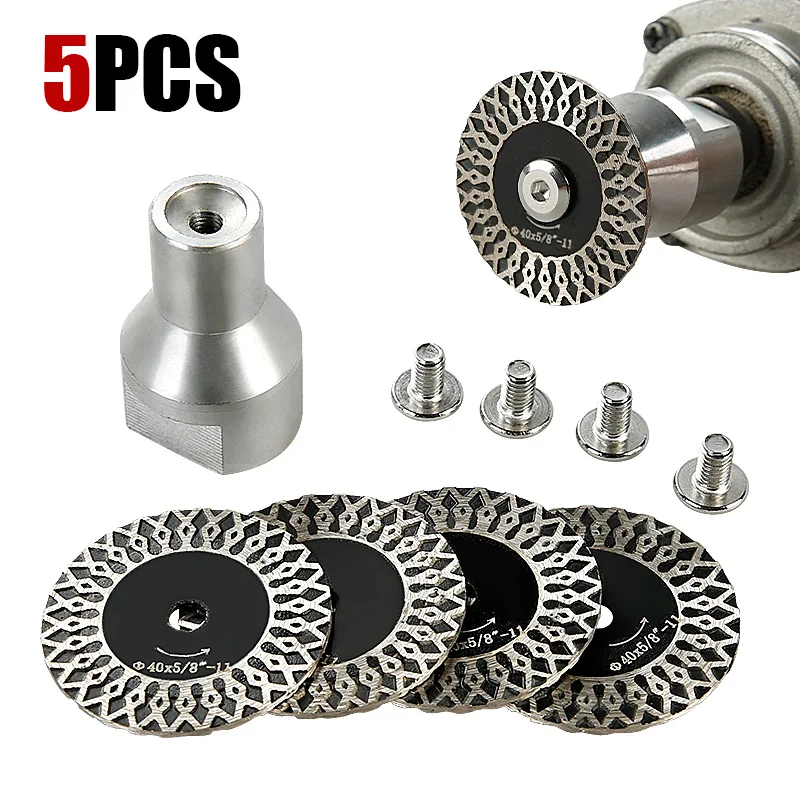 LOZLIN 40mm Diamond Mini Saw Blade with Thread Stone Cutting Disc Granite Sandstone Concrete Lettering Carving Grinding Tool