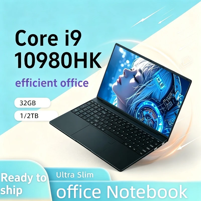 2026 Laptop Intel Core i9-10980HK 32GB RAM 1TB 2TB SSD 15.6' Office Gaming Laptops Fingerprint UnIock Notebook Protable PC