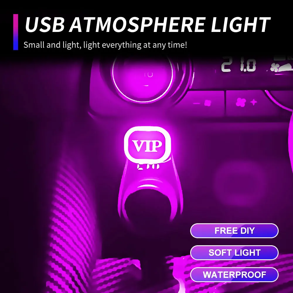 Car Mini Light USB Plug LED Atmosphere Lights Car Decorative Lamp Emergency Lighting PC Mobile Power Auto Interior Nightlight