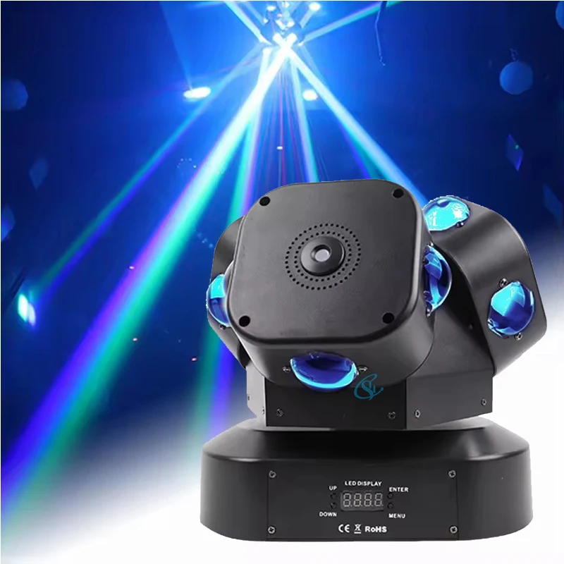 

Three Heads RGBW 12x10W Led Laser Hot Wheel Rotation Beam Moving Head Light Stage Effect Lights For Music Disco Bar Wedding