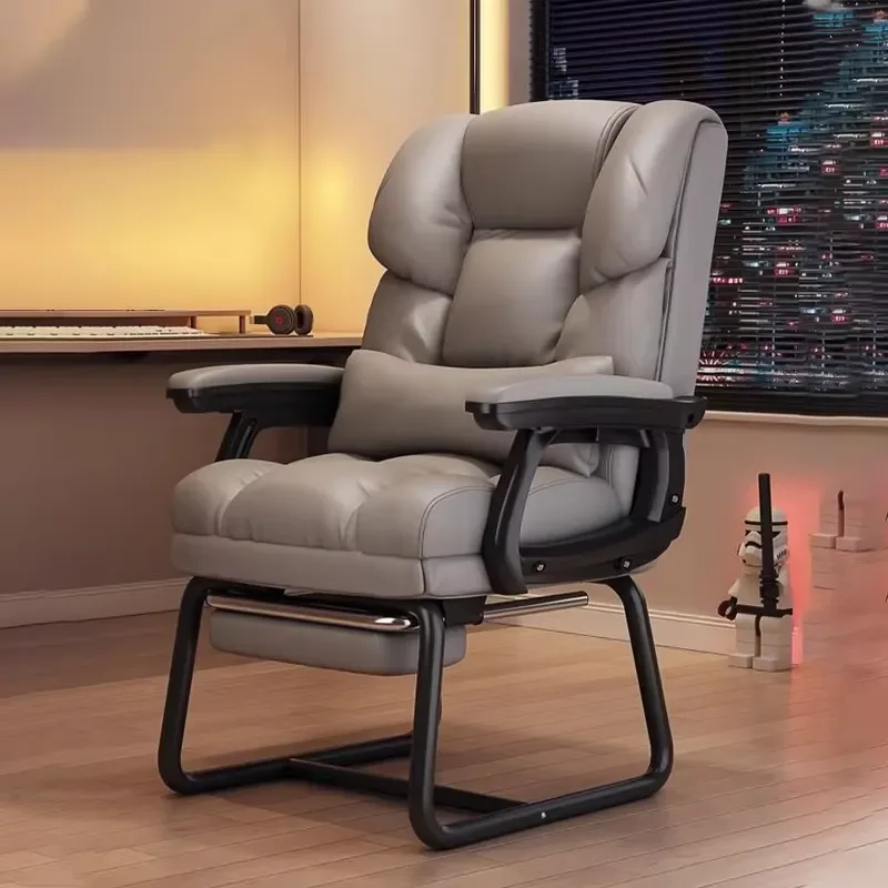 Wholesale Ergonomic Swivel Office Chair Stainless Steel Legs Comfortable Reclining Gaming Chair with Footrest for Home Use