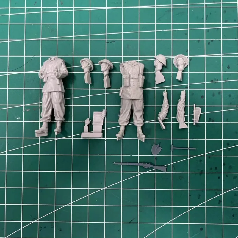 1/35 Scale WW2 Resin Soldier Figure Assembly Model Kit British Infantry Normandy Set Hobby Miniature Unassembled and Unpainted