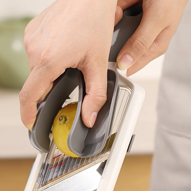 قطاعة خضروات محمولة مع شفرة من الفولاذ المقاوم للصدأ قابلة للتعديل، قطاعة فواكه الخضروات لأداة المطبخ والبطاطس والليمون