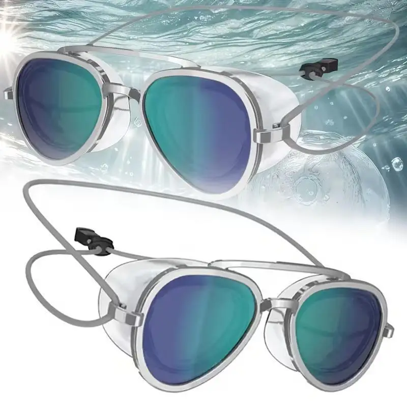 New Adult Mirror Swim Goggles Anti Fog Wide Vision Soft Seal No Leak Swimming Glasses For Swimming Cycling Outdoor Sports