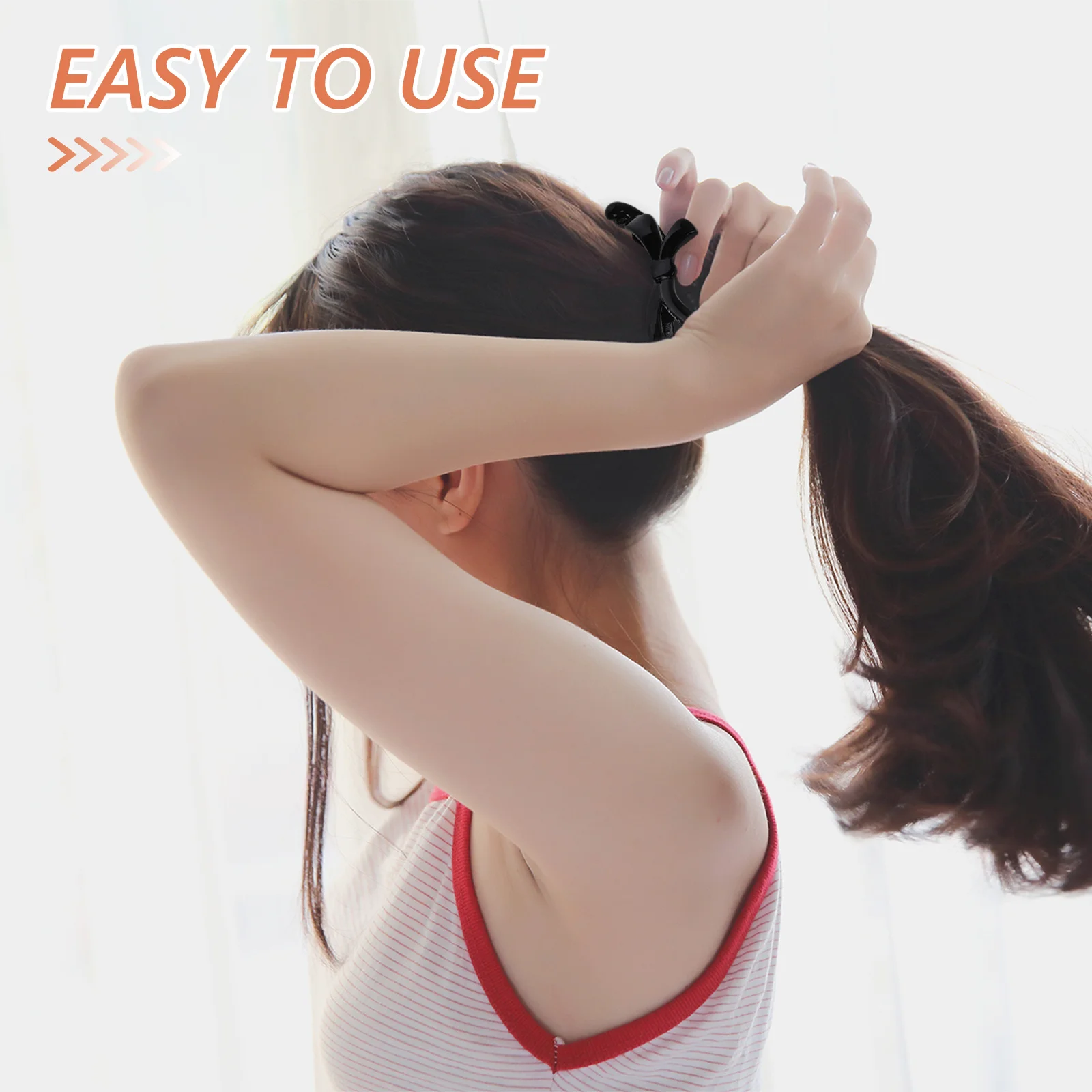 

4Pcs Banana Clip Hairpins Stylish High Ponytail Clamp for Long Thick Curly Hair Lightweight Portable Hair Clips Women