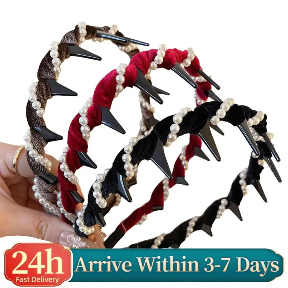 

Fashion Bridal Hair Hoops with Teeth Hoop Rhinestones Hair Accessories High Cranium Knotted Headband for Women Girls