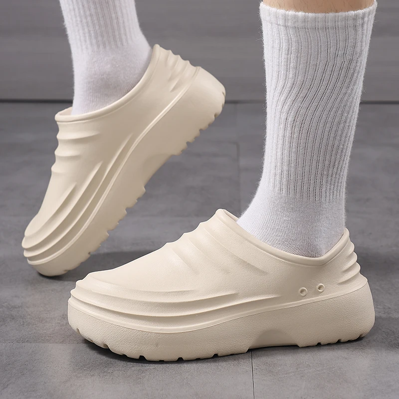 Size 39~46 New Kitchen Hospital Nursing Doctor Cook Chef Mens Couple Non-slip Waterproof Oil-proof Work Garden Beach Men Shoes