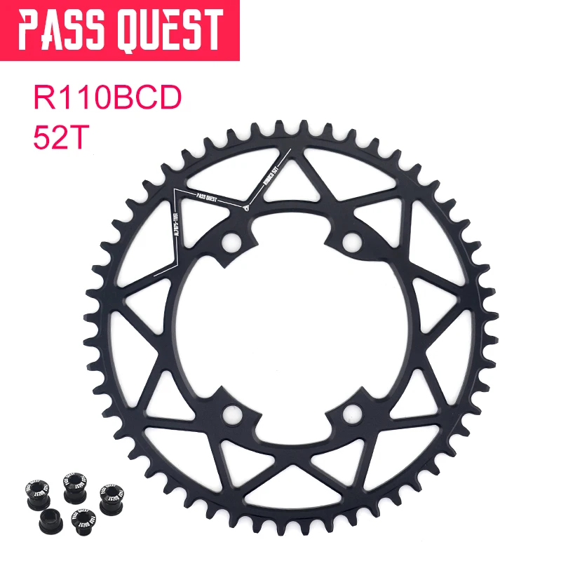 

PASS QUEST R110 / 4 BCD 110BCD Round Road Bike 40T-52T Narrow Wide Chainring Bike Chainwheel For R7000 R8000 DA9100