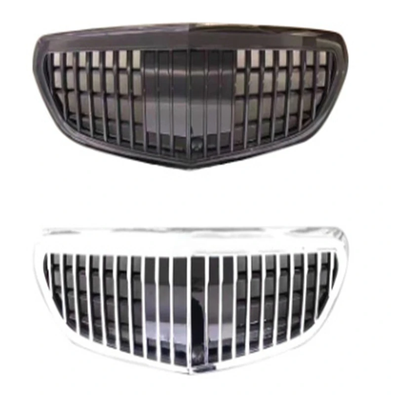 XVIP Chrome Silver Maybach Style Front Racing Grille For Mercedes Benz W212 E-Class 14-16 E250 E350 E500 Elegance Bumper Grilles