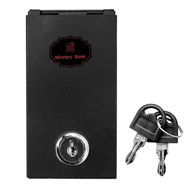 Winners Bank Portable Metal Cash Box With Key Lock-For Security 11X5.8Cm Casino Money Box-N37R