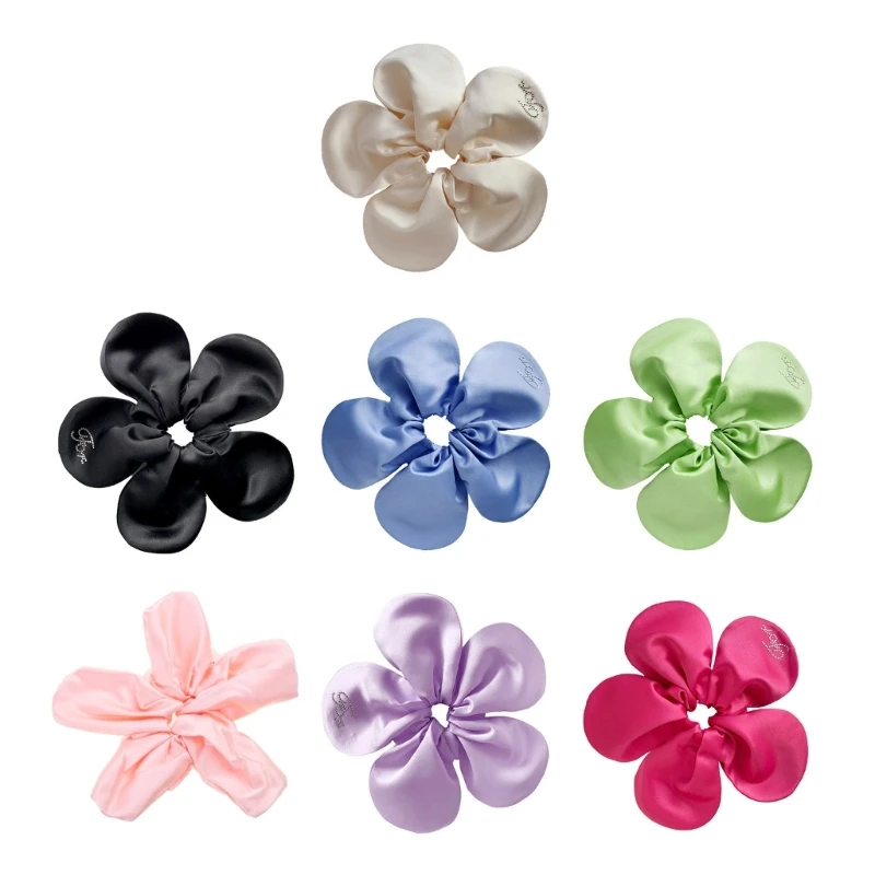 

Scrunchies Hair Ties Women Flower Scrunchie Oversized Ponytail Holder N58F