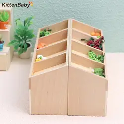 1:12 Dollhouse Miniature Simulation Supermarket Fruit And Vegetable Rack Display Shelf Micro Landscape Doll House Furniture Toy
