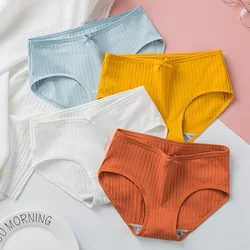 2Pcs/Set Women Cotton Panties Briefs Female Underpants Low Waist Panty Solid Color Lingerie Intimates Comfy Breathable Underwear