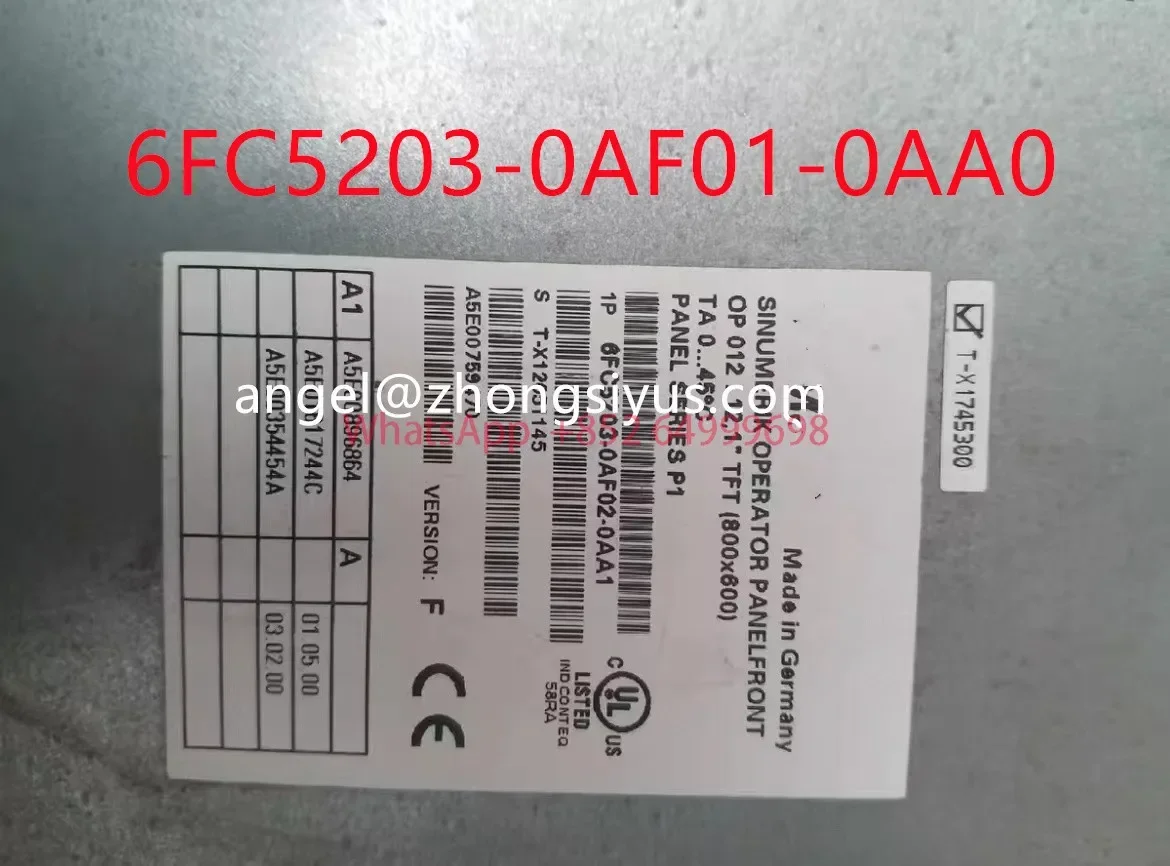 

6FC5203-0AF01-0AA0 ПАНЕЛЬ ОПЕРАТОРА SINUMERIK ПЕРЕДНЯЯ OP 010 C: 10,4 дюйма в хорошем состоянии Функциональная нормальная 6FC5203 0AF01 0AA0