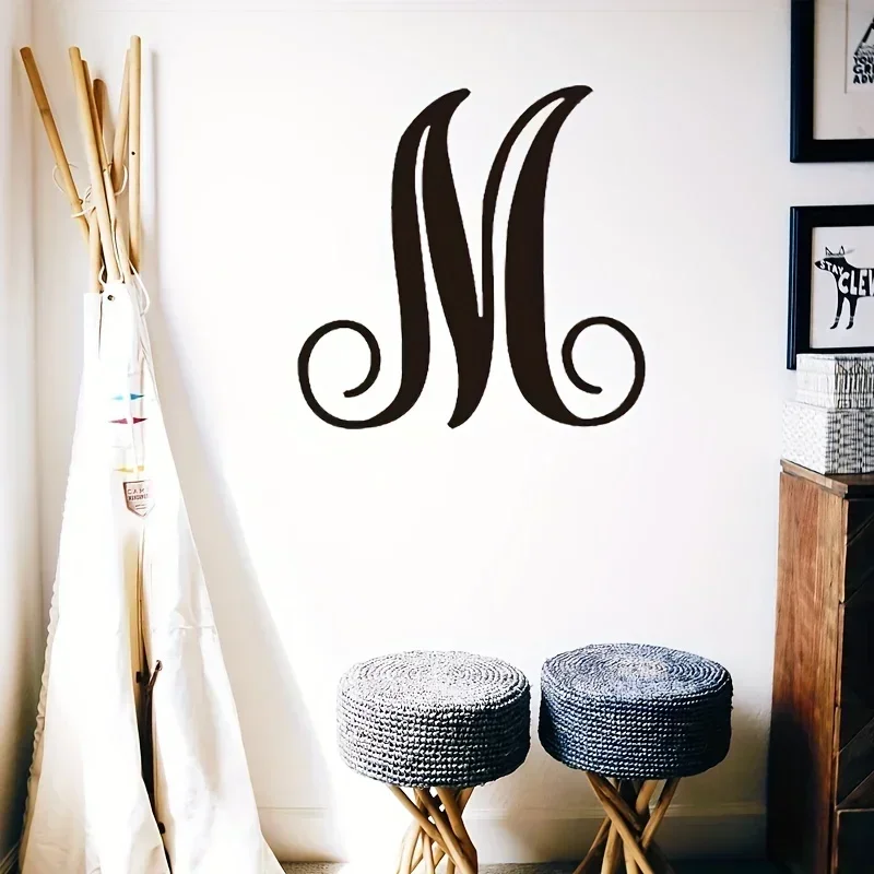 

metal iron Letter M Black Metal Wall Hanging Art Interior Home Wall Mounted Decoration Metal Wrought Iron Wall Black Decoration