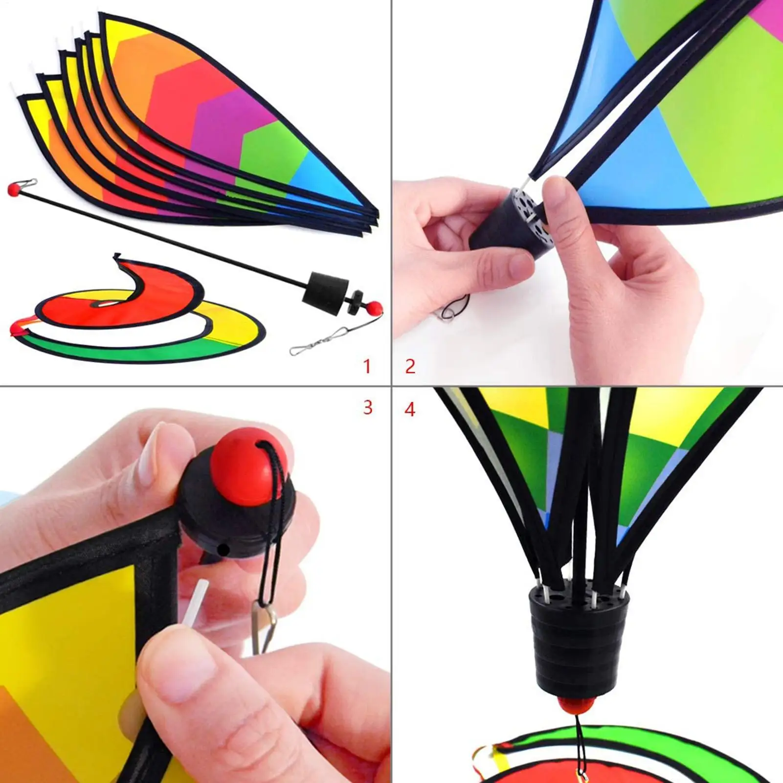 Hot Air Balloon Wind Spinners Rainbow Sequin Rotating Balloon Spinner Rainbow Balloon Pinwheel for House Garden Porch Yard