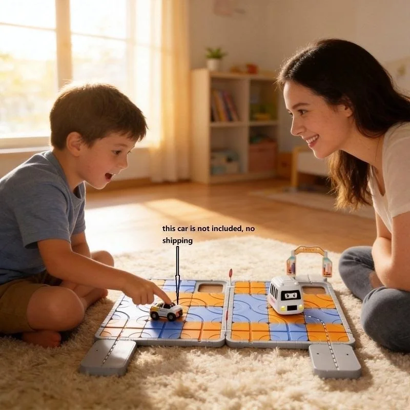 DIY City Adventure 3D Puzzle Race Track Toy Parking Lot Maze Board Game Sliding Car Brain Teaser STEM Vehicle Educational Gift