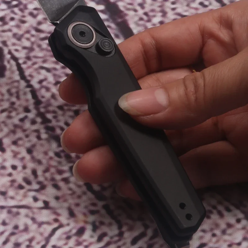 Lancio 18 Coltello Auto Grigio Alluminio / Stonewash CPM-154 - 7551